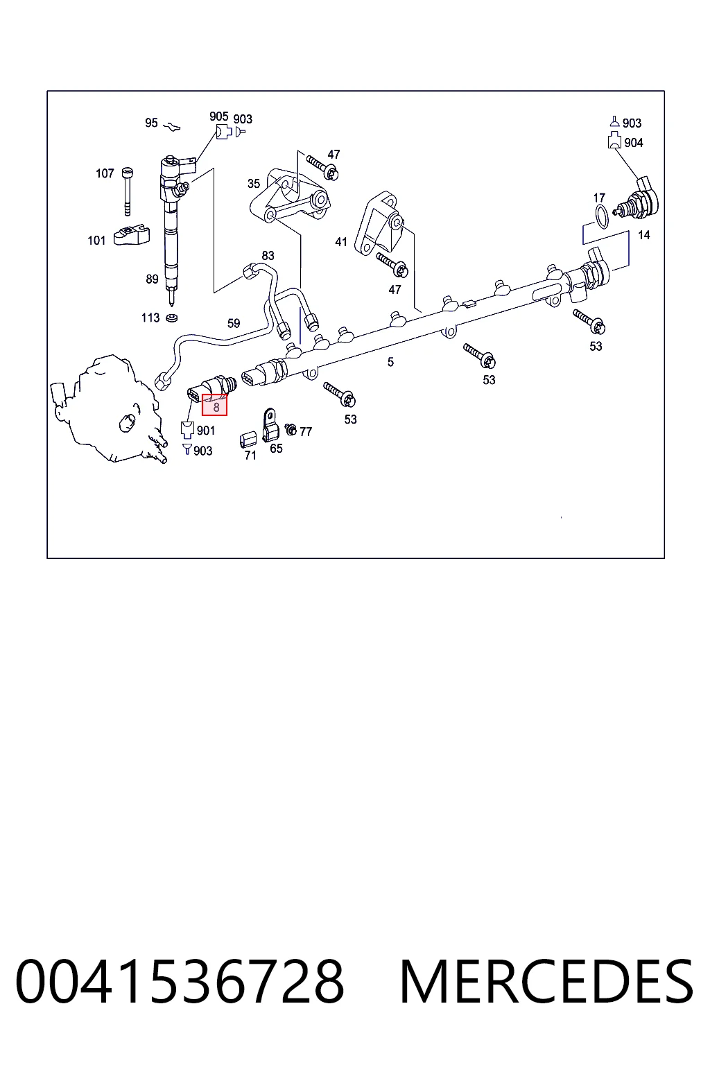 0041536728 Mercedes Sensor de pressão de combustível