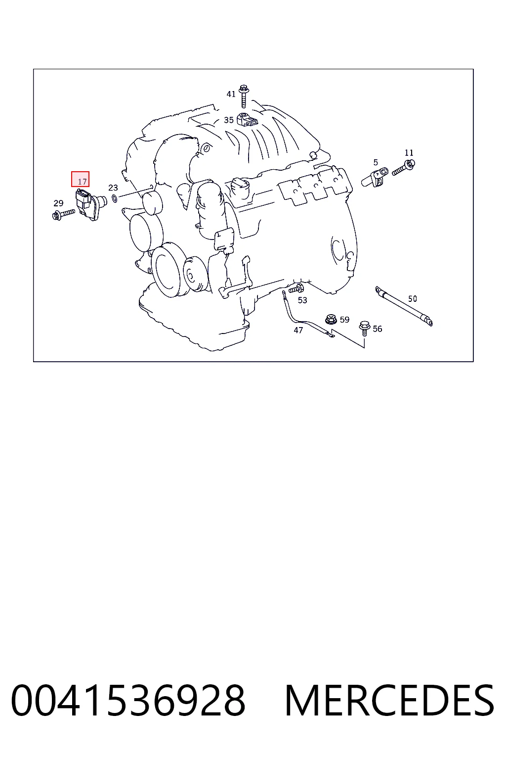 0041536928 Mercedes Sensor de posição da árvore distribuidora