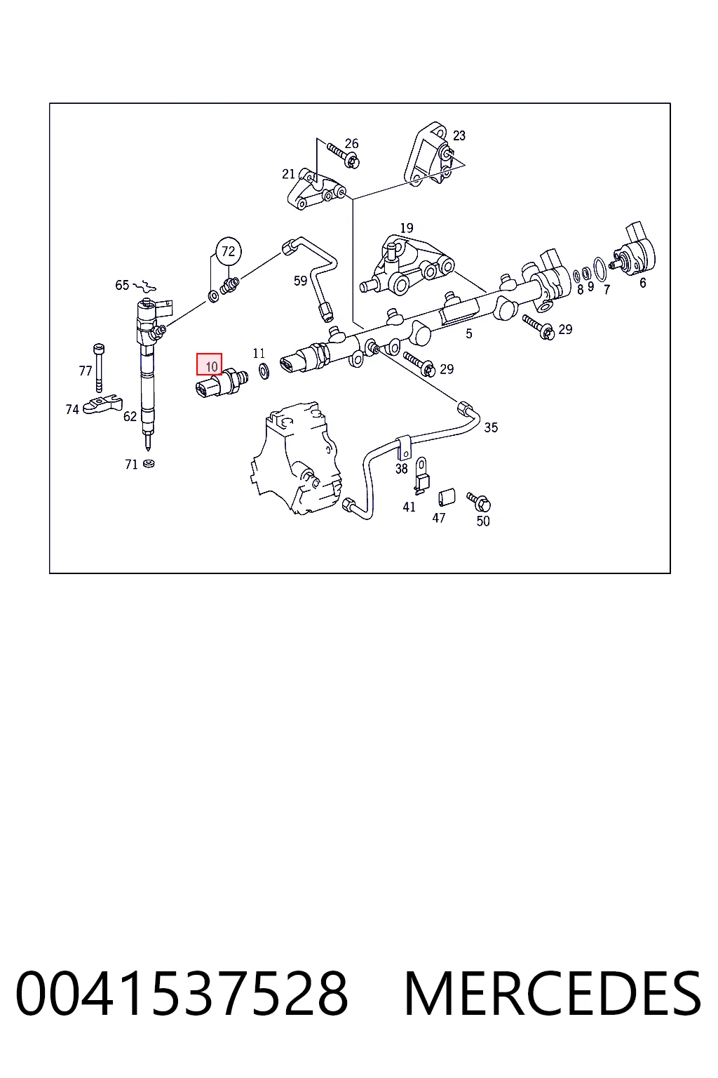 0041537528 Mercedes Sensor de pressão de combustível