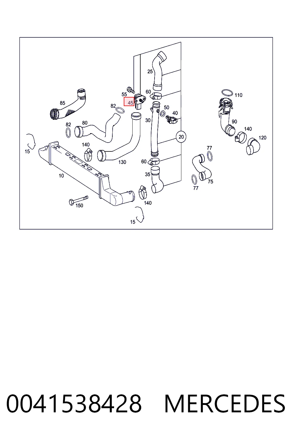 0041538428 Mercedes Sensor de pressão de supercompressão
