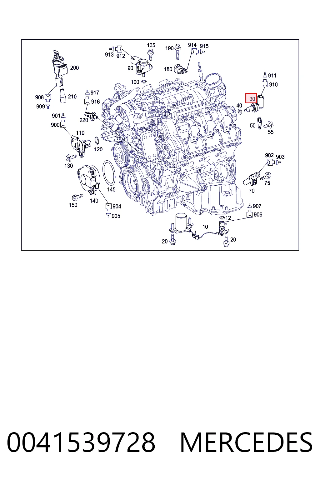 0041539728 Mercedes Sensor de temperatura do fluido de esfriamento