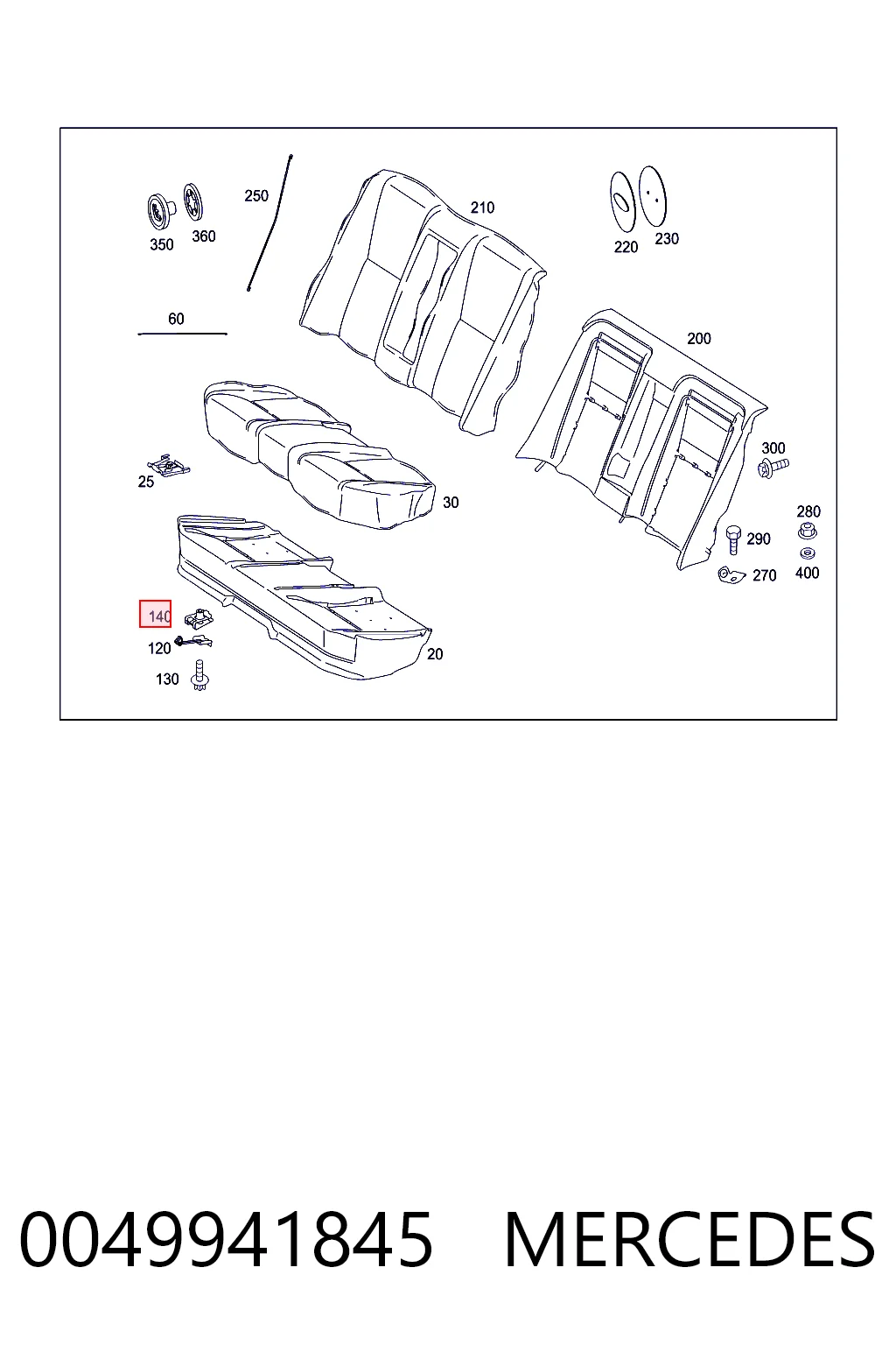 0049941845 Mercedes Porca cativa para parafuso auto-roscante