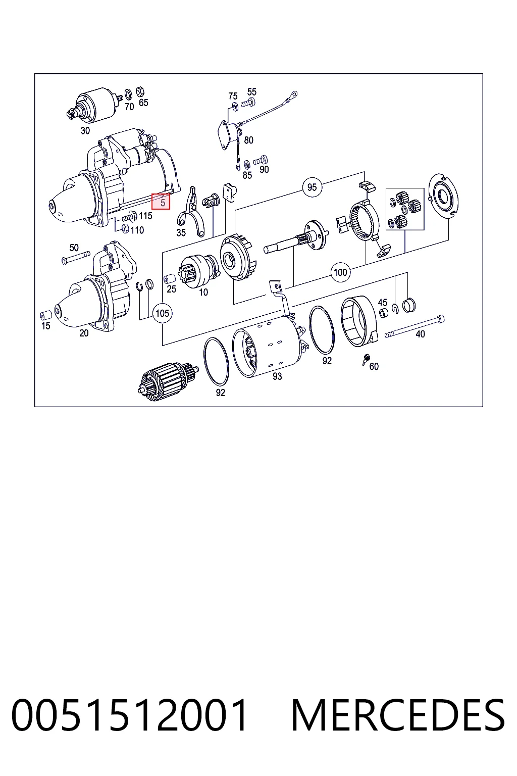 0051512001 Mercedes Motor de arranco