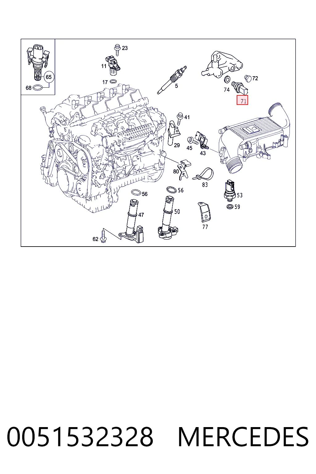 0051532328 Mercedes Sensor de temperatura de combustível