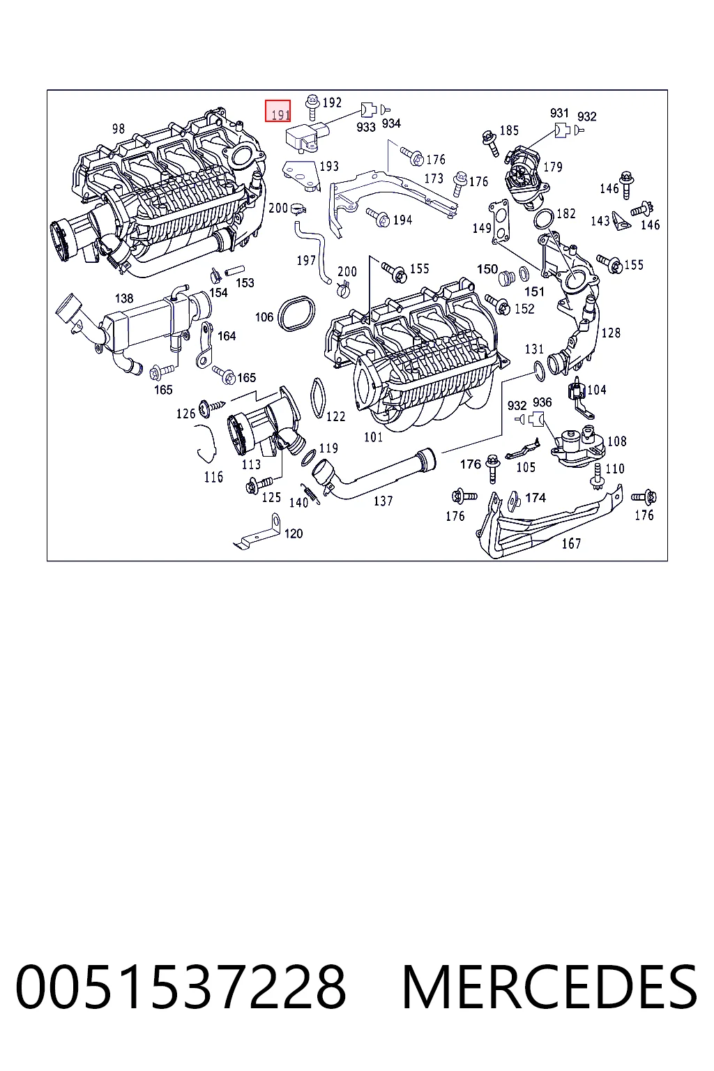 0051537228 Mercedes Sensor de pressão de supercompressão