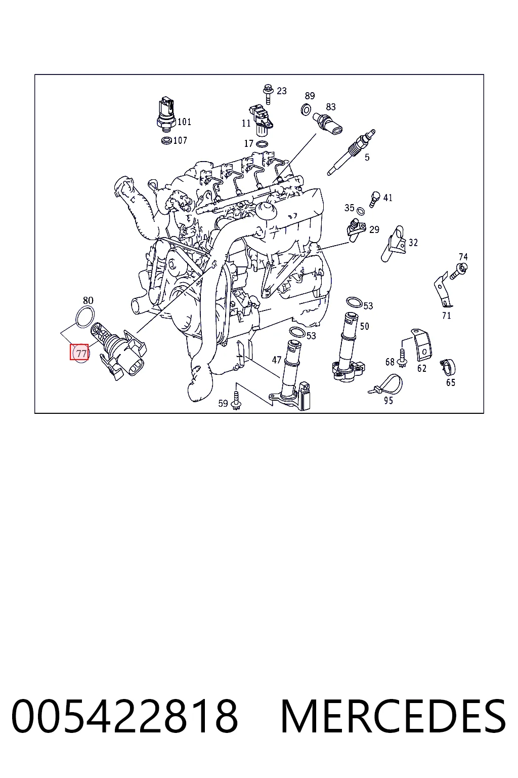 005422818 Mercedes Sensor de temperatura da mistura de ar