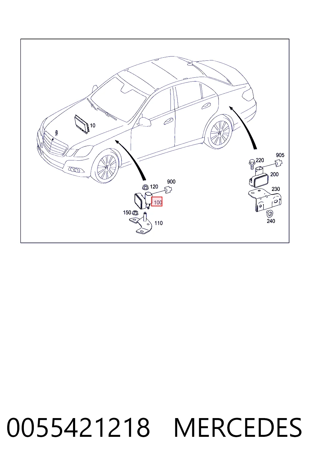 0055421218 Mercedes Sensor de aceleração vertical