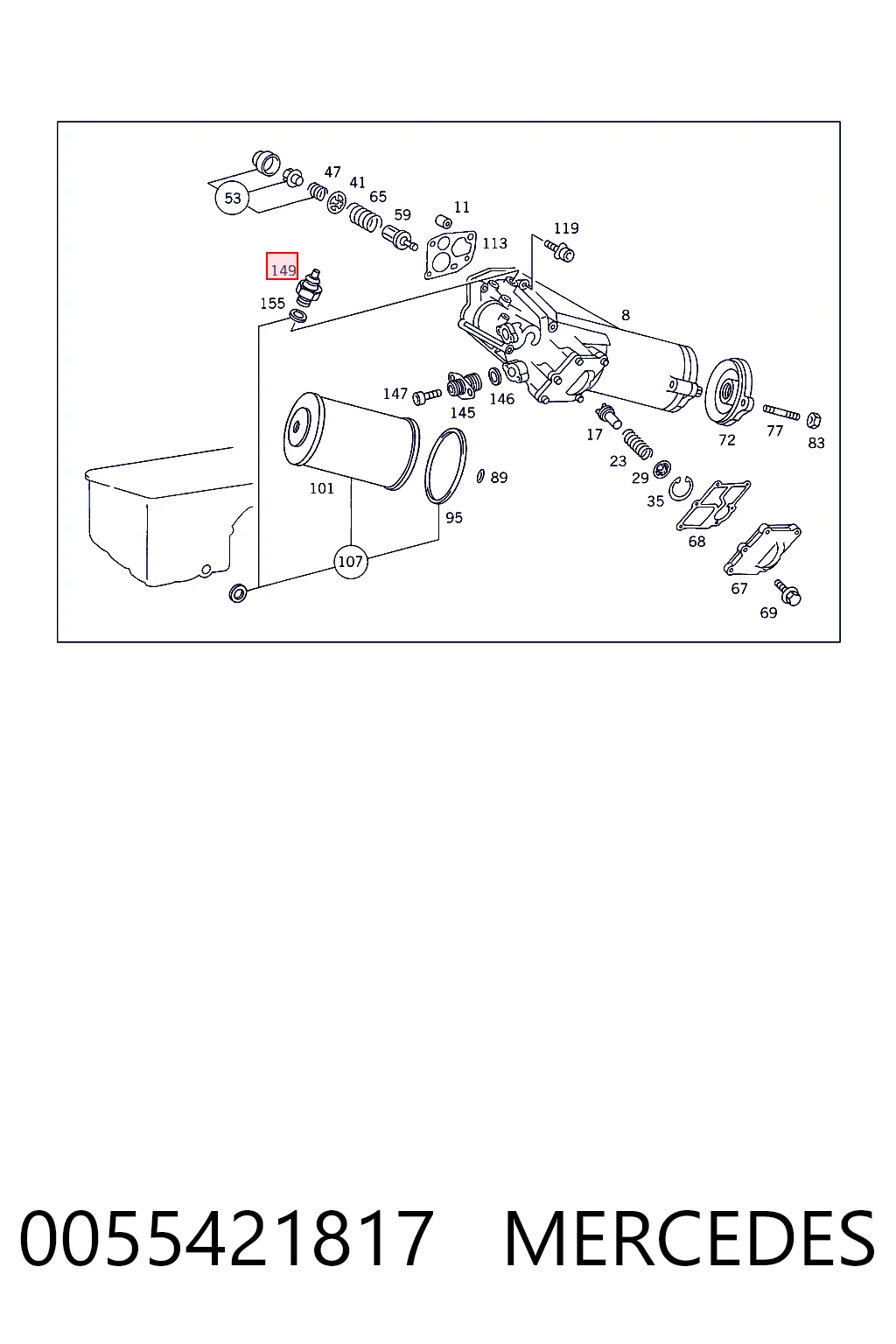0055421817 Mercedes Sensor de pressão de óleo