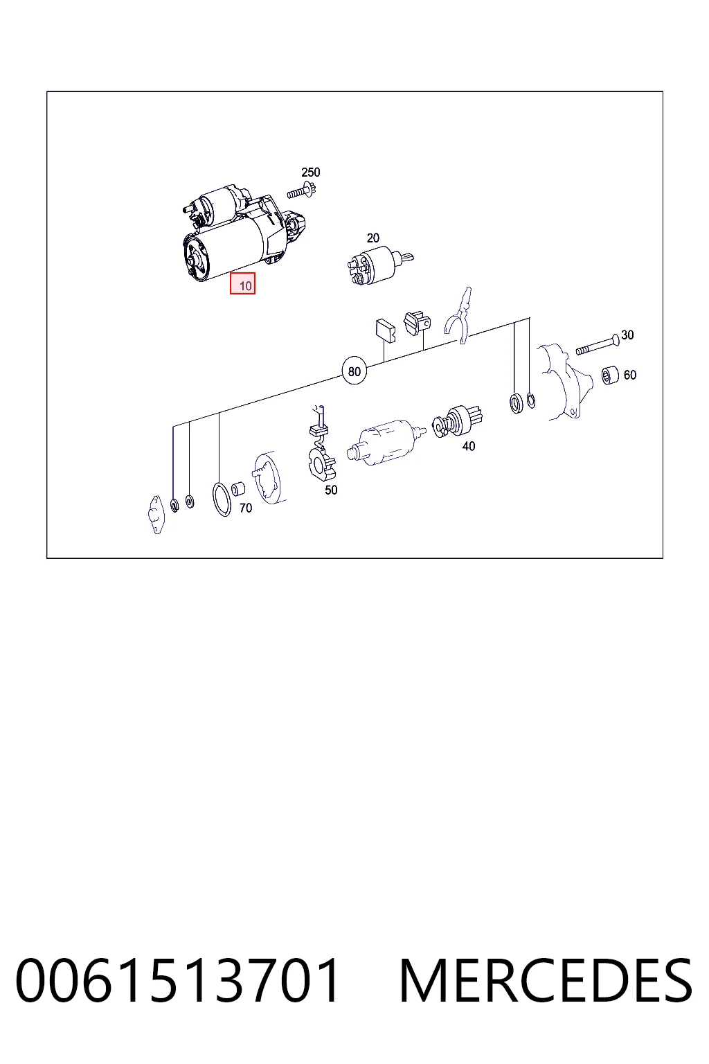 0061513701 Mercedes Motor de arranco