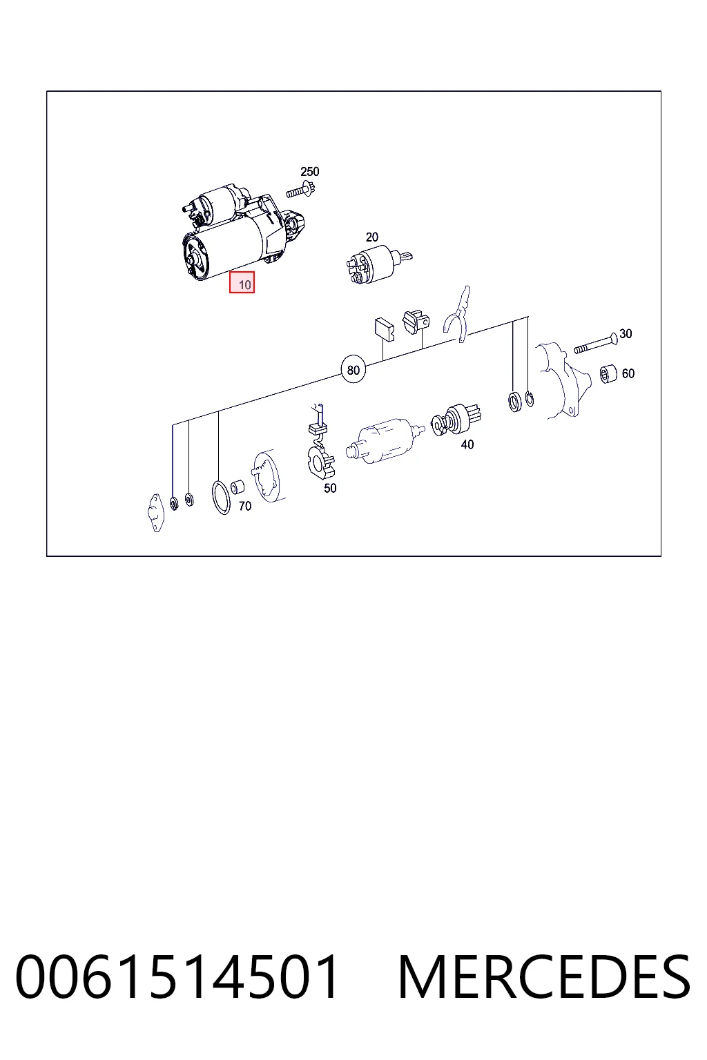 0061514501 Mercedes Motor de arranco