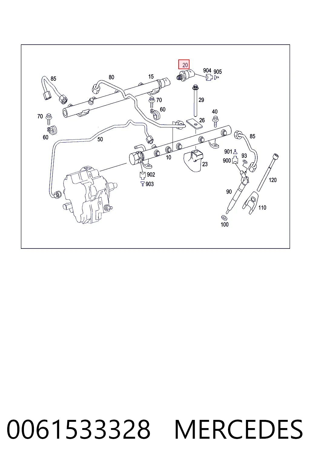 0061533328 Mercedes Sensor de pressão de combustível