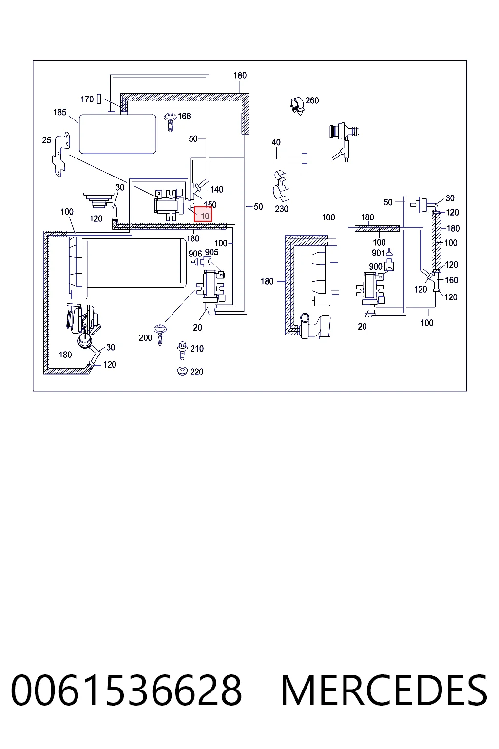 0061536628 Mercedes Convertidor de pressão (solenoide) de supercompressão