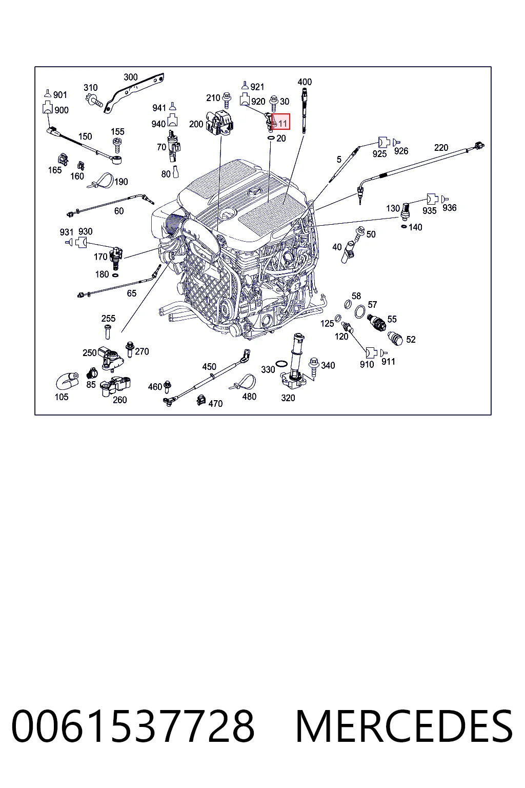 0061537728 Mercedes Sensor de posição da árvore distribuidora