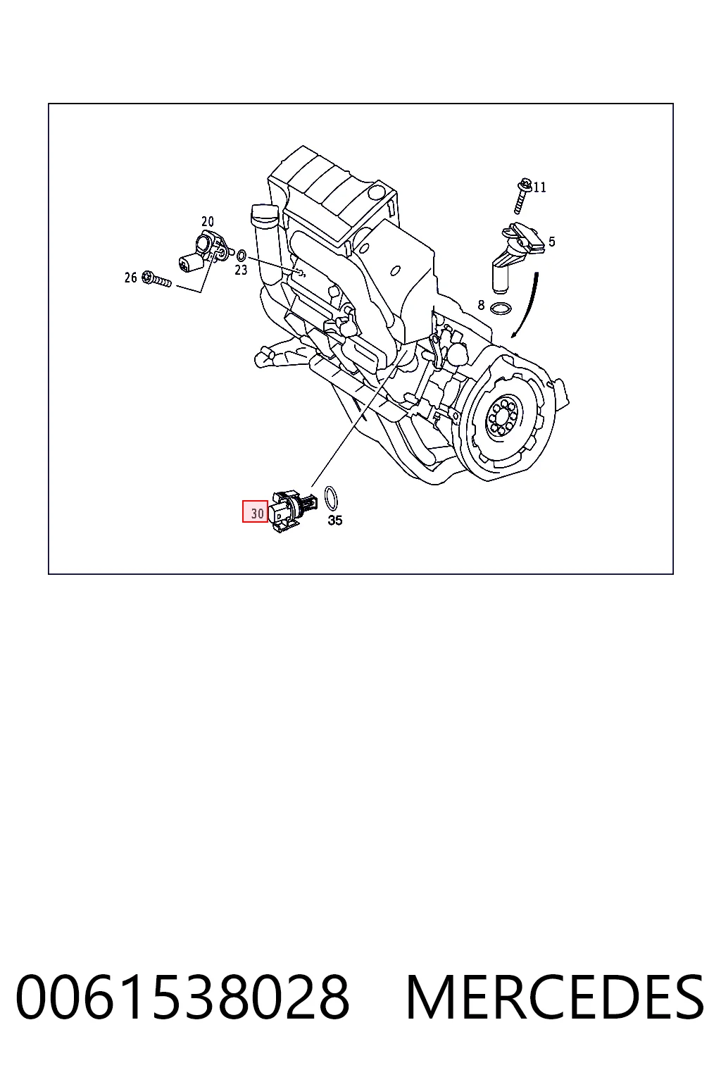 0061538028 Mercedes Sensor de temperatura da mistura de ar