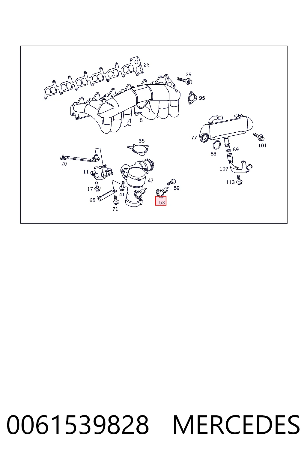 0061539828 Mercedes Sensor de pressão no coletor de admissão, MAP