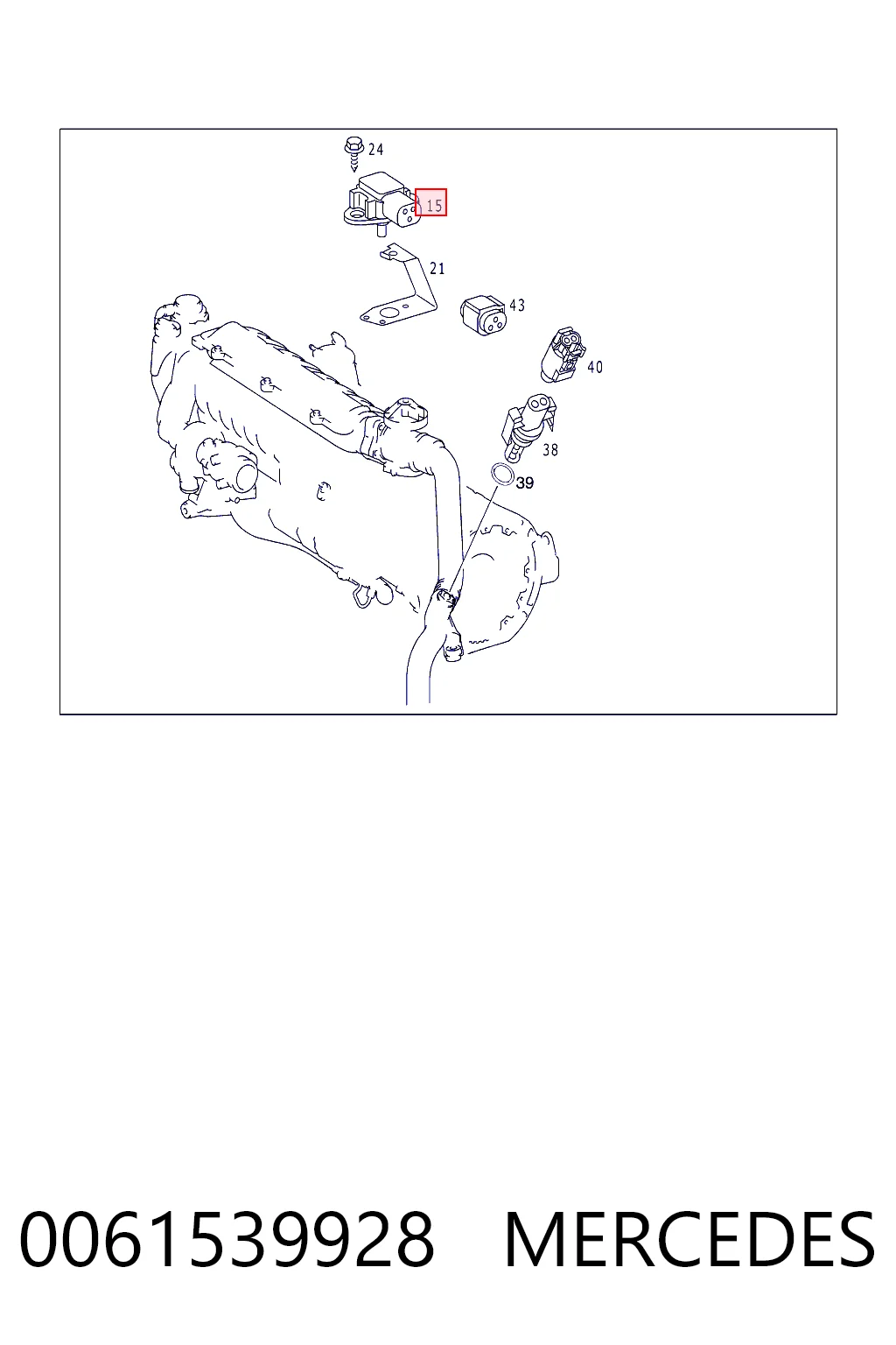 0061539928 Mercedes Sensor de pressão de supercompressão