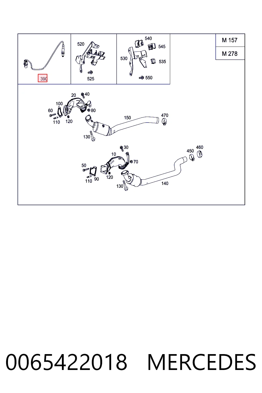 0065422018 Mercedes Sonda lambda, sensor de oxigênio até o catalisador