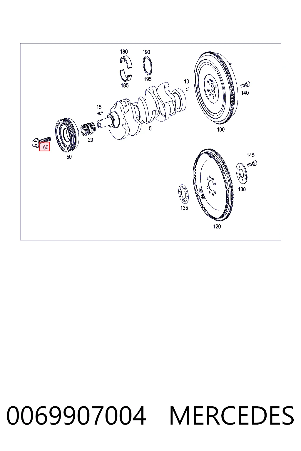 0069907004 Mercedes Parafuso da polia de cambota