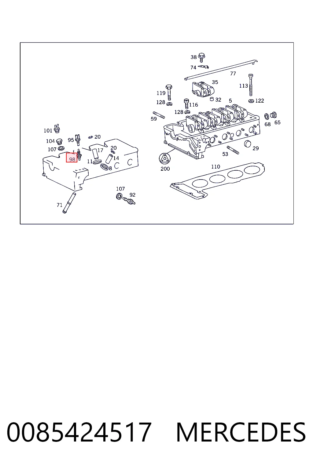 0085424517 Mercedes Sensor de temperatura do fluido de esfriamento