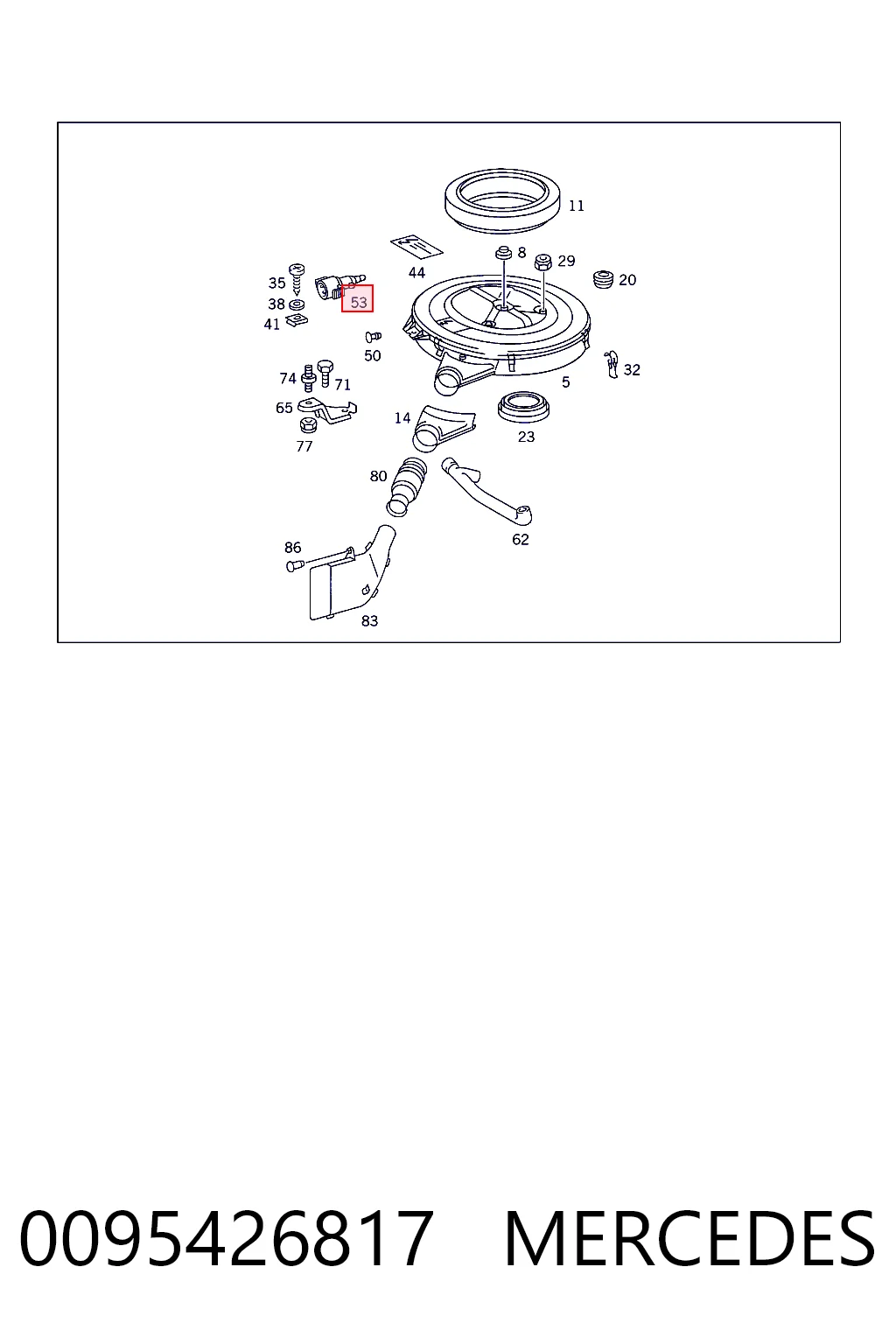 0095426817 Mercedes Sensor de temperatura da mistura de ar