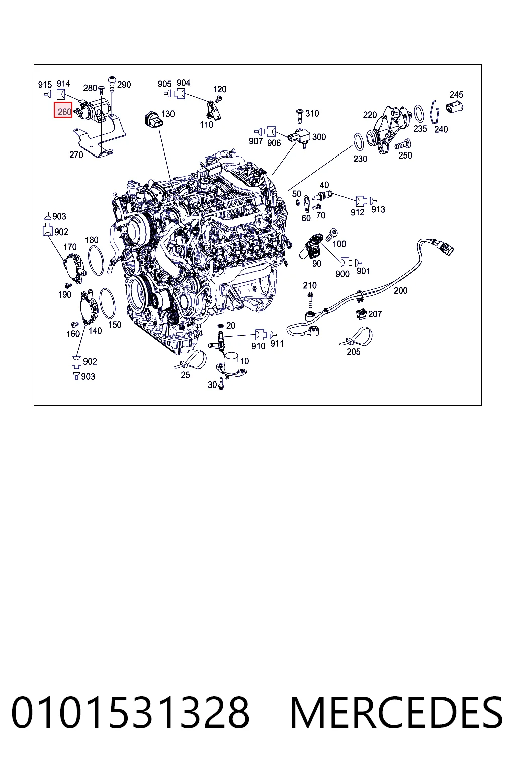 0101531328 Mercedes Válvula solenoide de regulação de comporta EGR