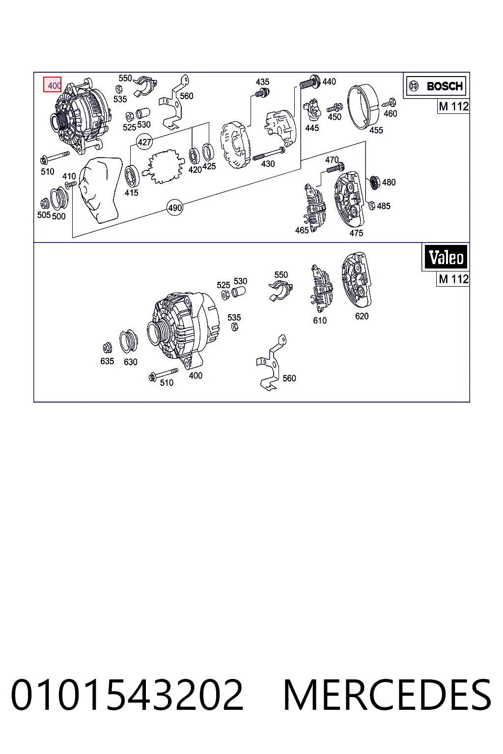 0101543202 Mercedes Gerador