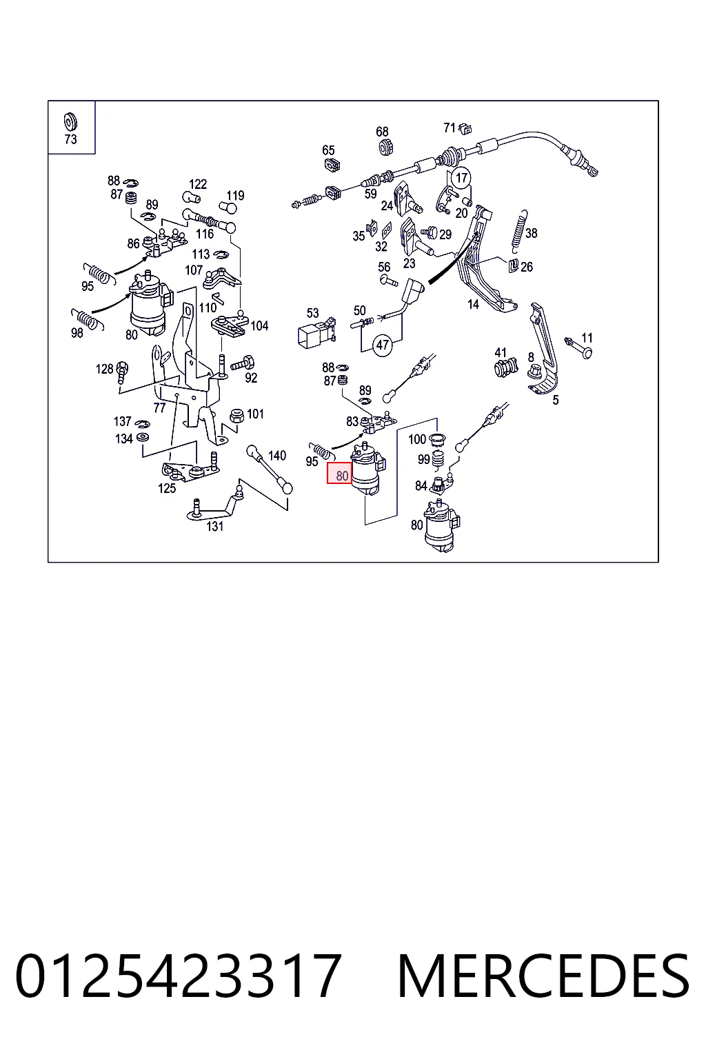 0125423317 Mercedes Sensor de posição de pedal de acelerador (de gás)
