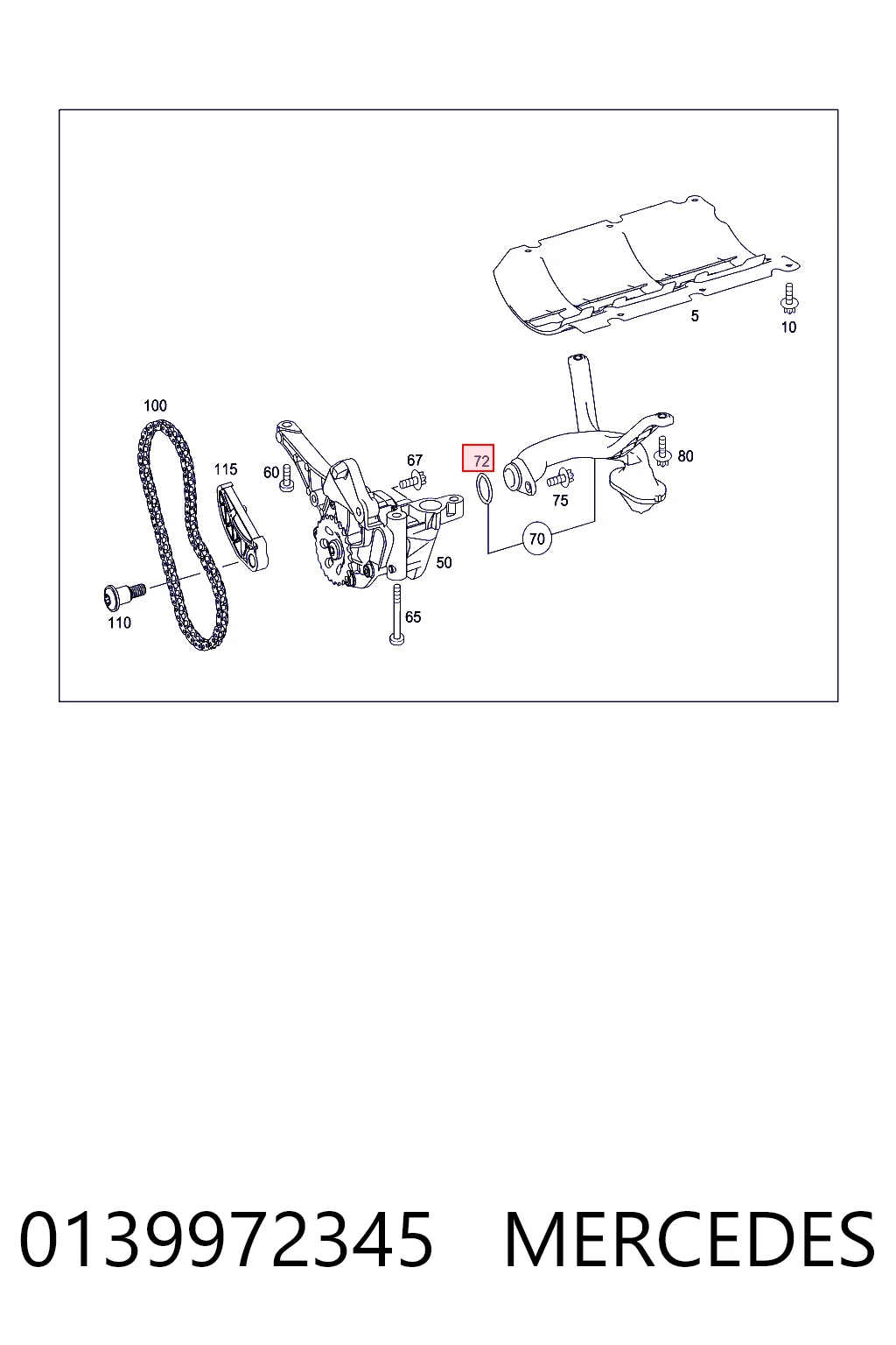 0139972345 Mercedes Vedante de receptor de óleo