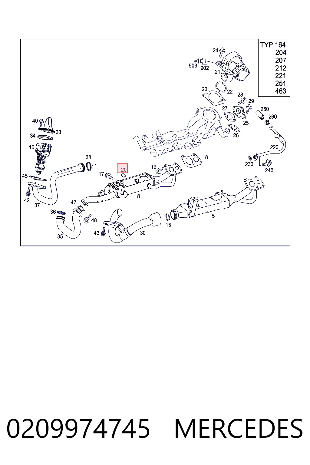 0209974745 Mercedes Anel de vedação, universal