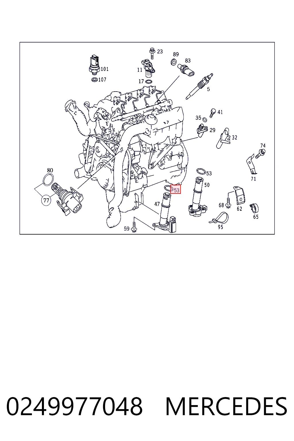0249977048 Mercedes Vedante anular de sensor do nível de óleo