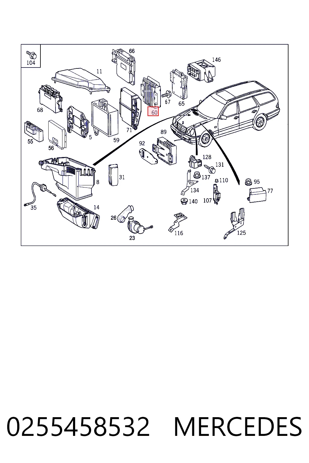 Módulo de direção (Centralina eletrônica) de motor Mercedes S  W220