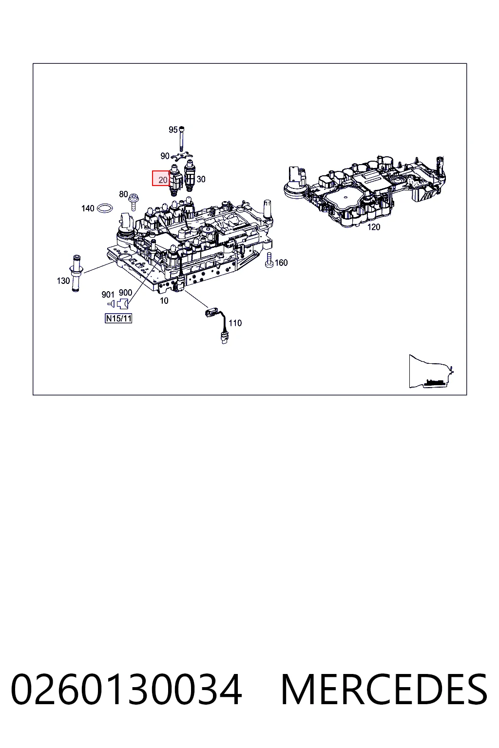 0260130034 Mercedes Solenoide da Caixa Automática de Mudança