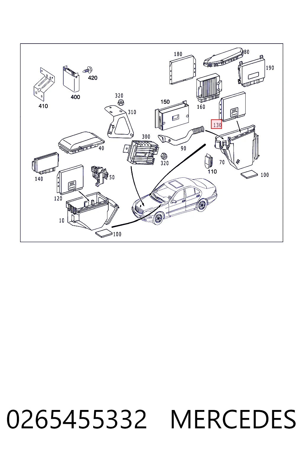 0265455332 Mercedes Unidade de controlo de sinais SAM