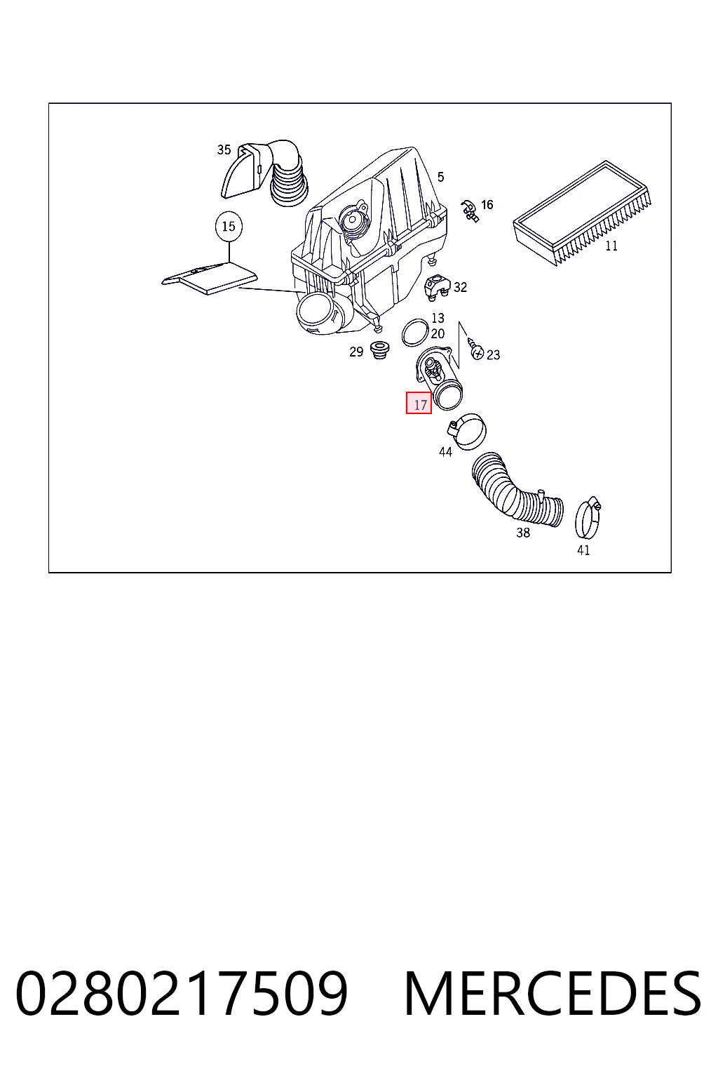Sensor de fluxo (consumo) de ar, medidor de consumo M.A.F. - (Mass Airflow) Mercedes S  C140