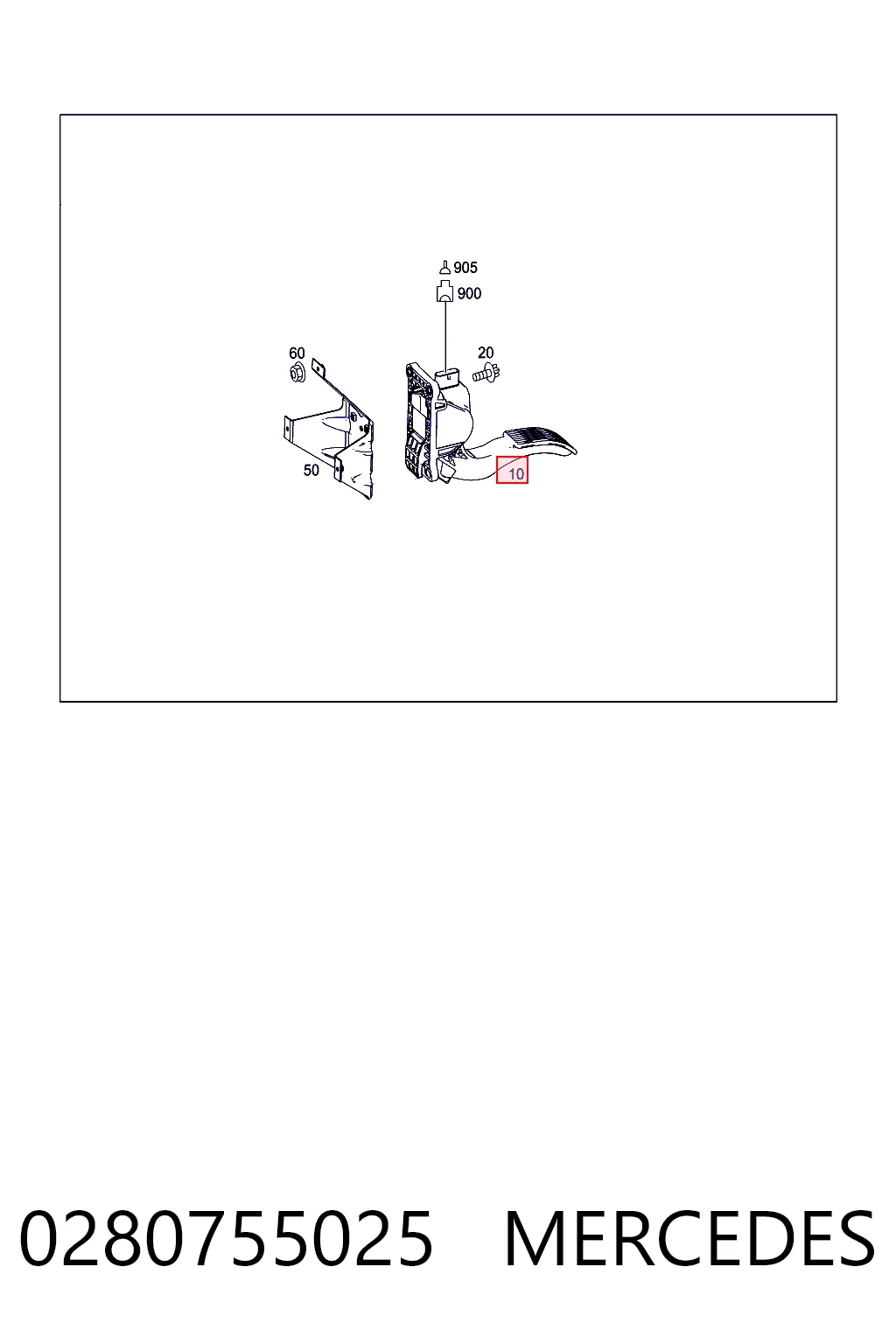 Pedal de gás (de acelerador) para Volkswagen Crafter 30-35 2E, 2EE, 2EK