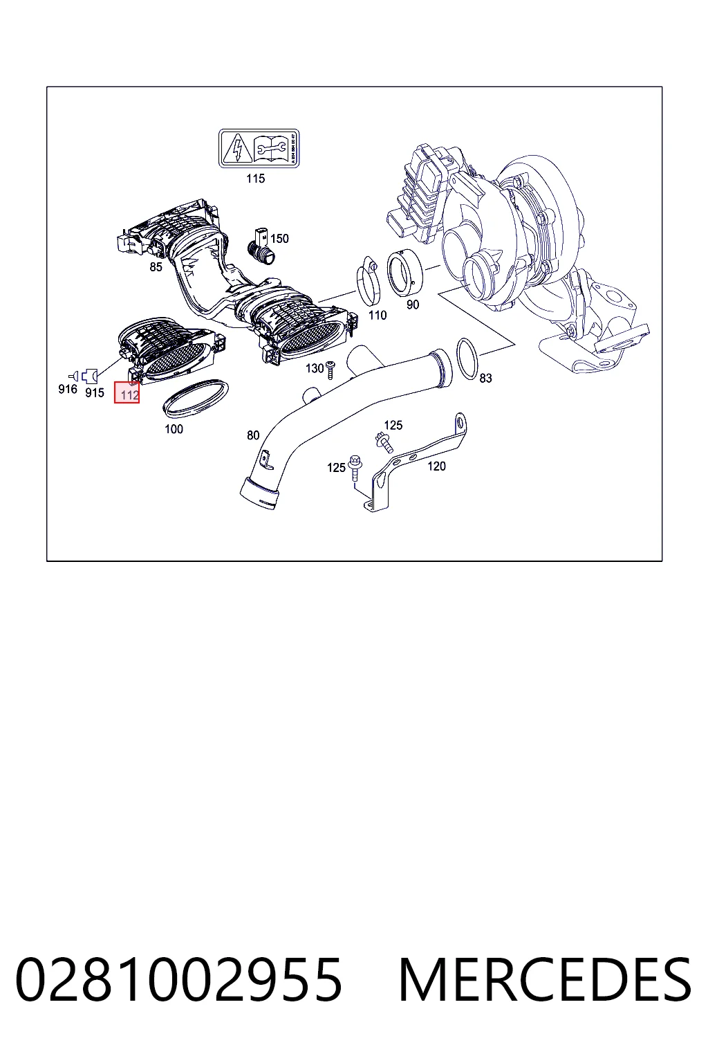 Sensor de fluxo (consumo) de ar, medidor de consumo M.A.F. - (Mass Airflow) 0281002954 Bosch