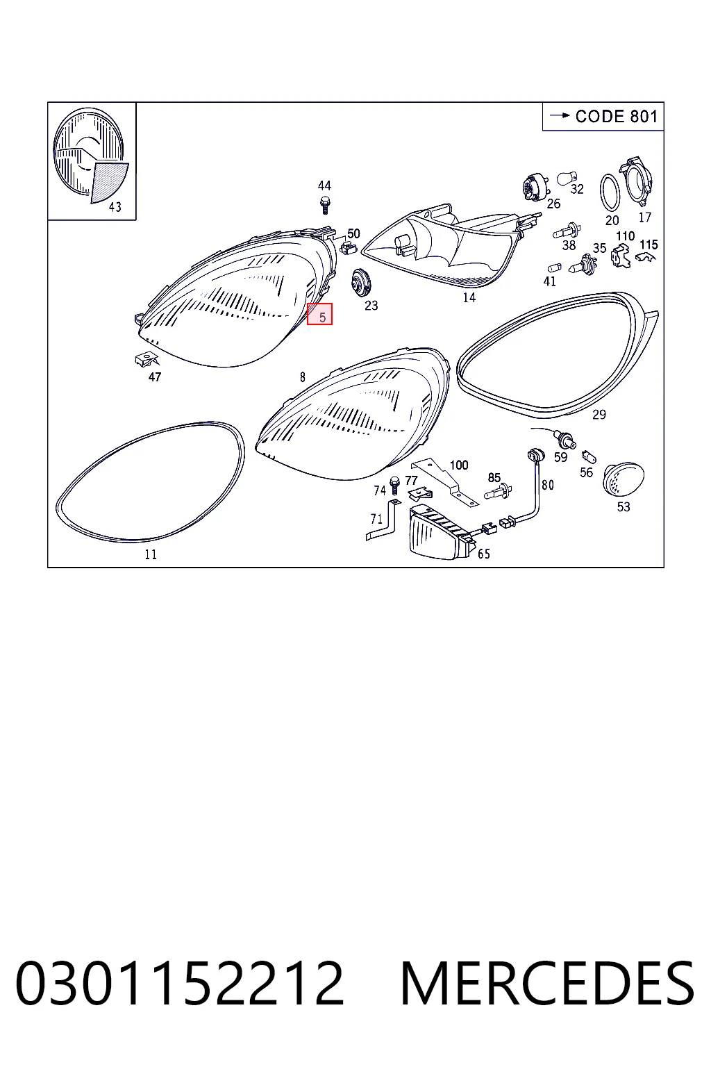 Compre Luz direita Mercedes A 