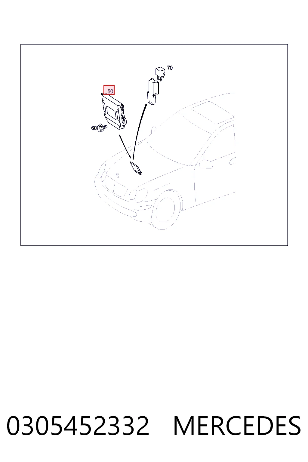 0305452332 Mercedes Módulo de direção (Centralina eletrônica) da Caixa Automática de Mudança eletrônica