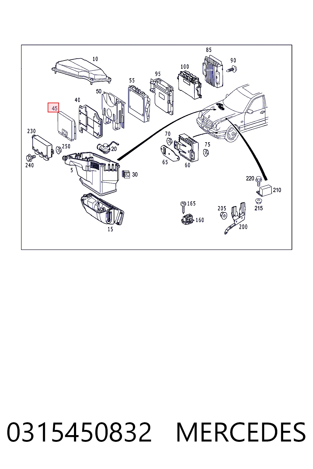 0315450832 Mercedes Unidade de controlo ESP