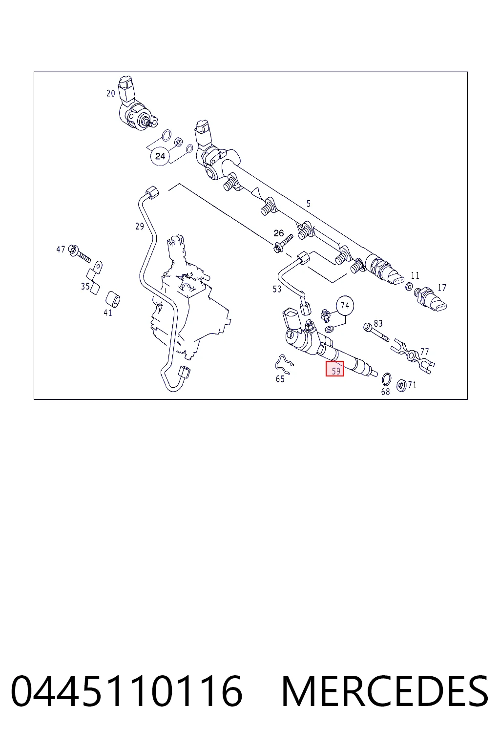 0445110116 Mercedes Injetor de injeção de combustível