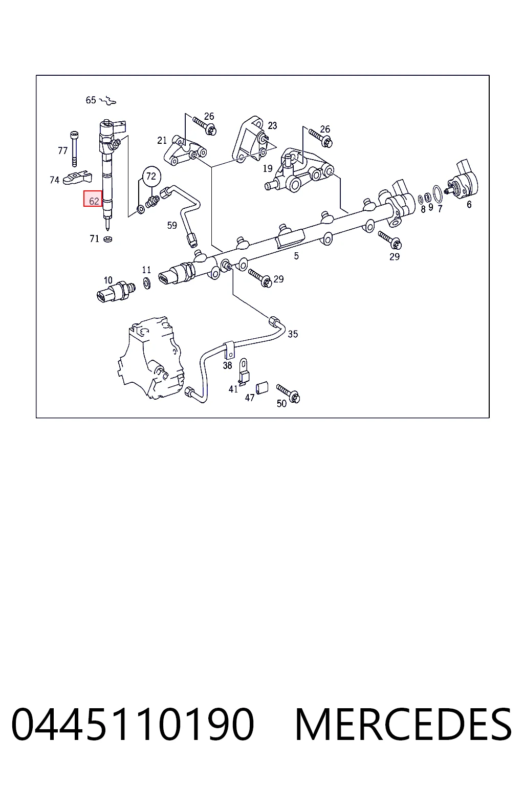 0445110190 Mercedes Injetor de injeção de combustível