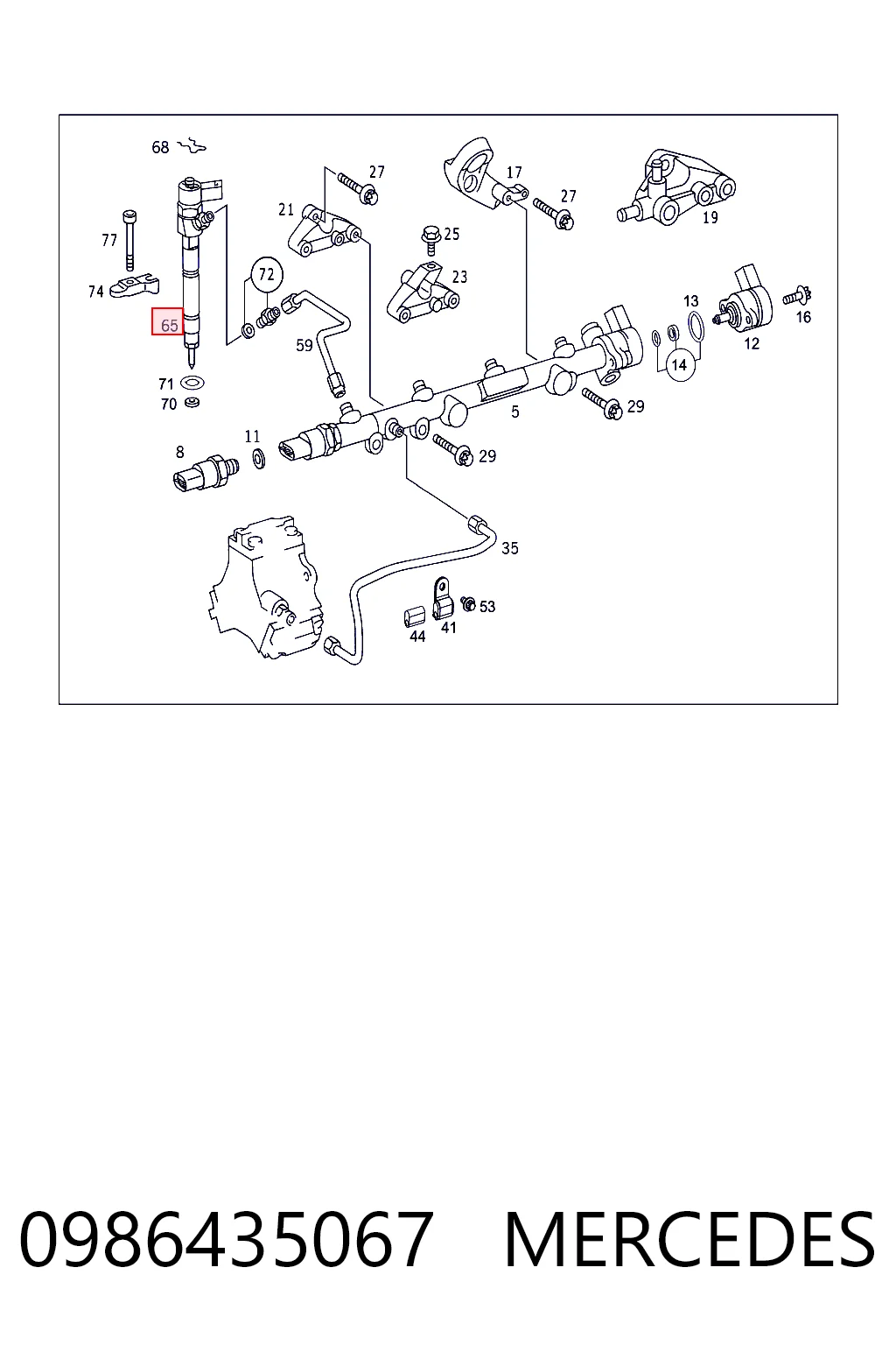 0986435067 Mercedes Injetor de injeção de combustível