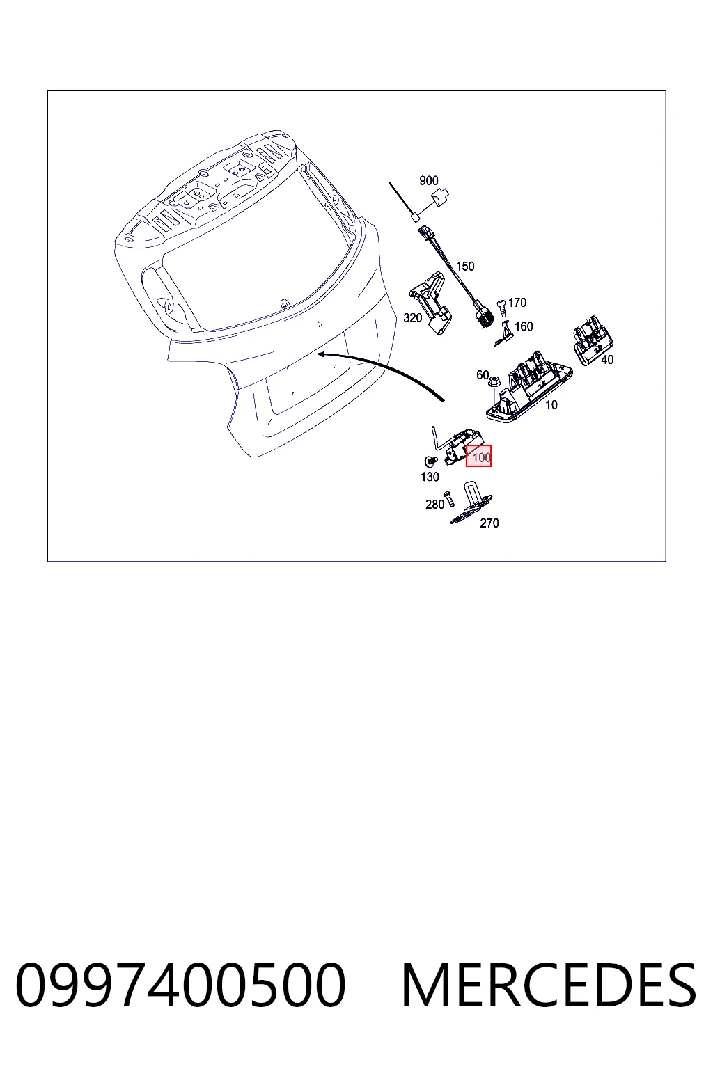 Compre Fecho de tampa de porta-malas (de 3ª/5ª porta traseira) Mercedes A 