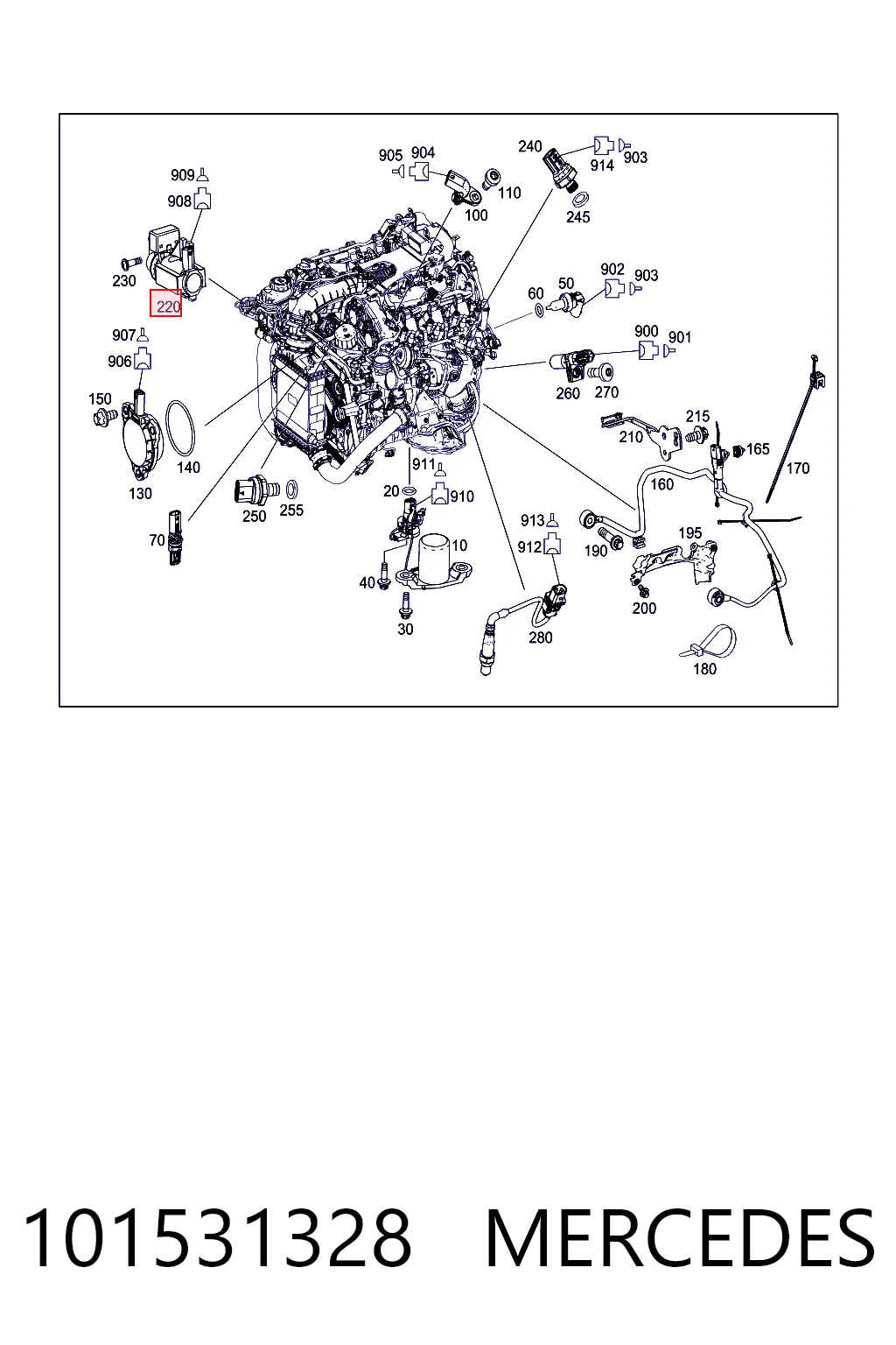 101531328 Mercedes Válvula solenoide de regulação de comporta EGR