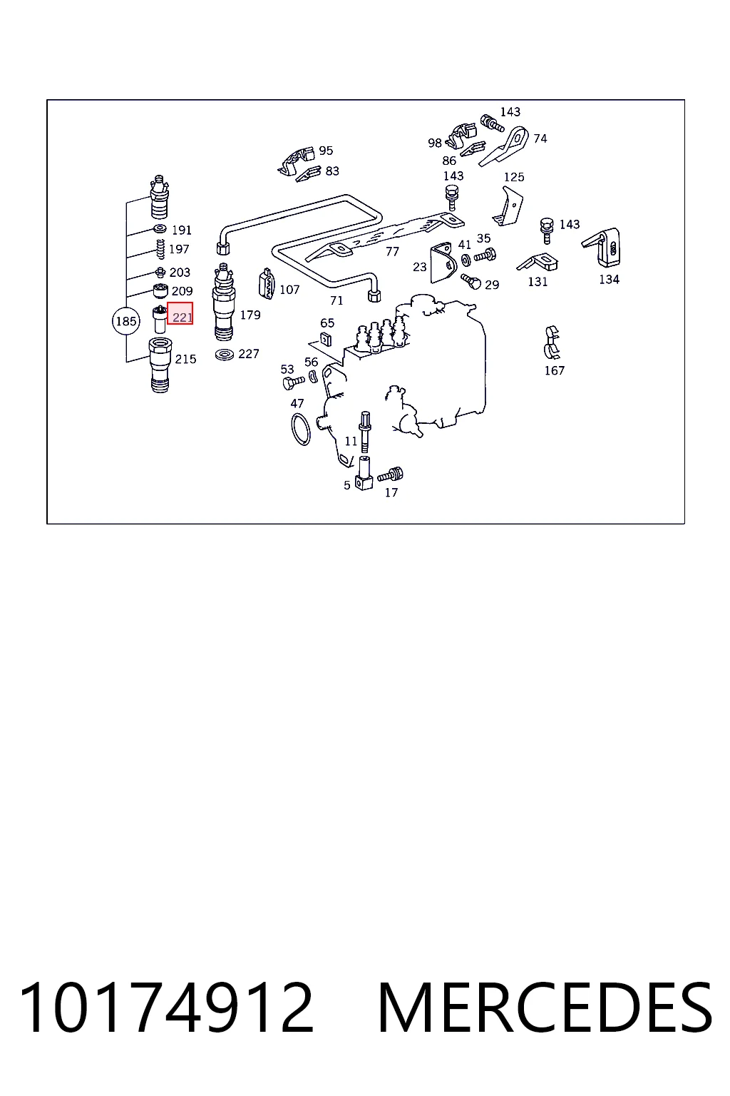 10174912 Mercedes Pulverizador de diesel do injetor