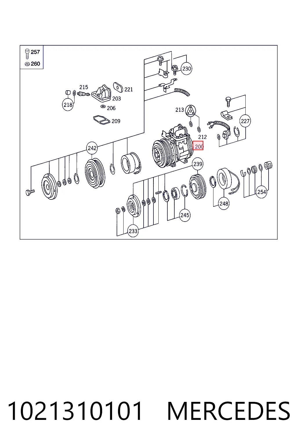 1021310101 Mercedes Compressor de aparelho de ar condicionado
