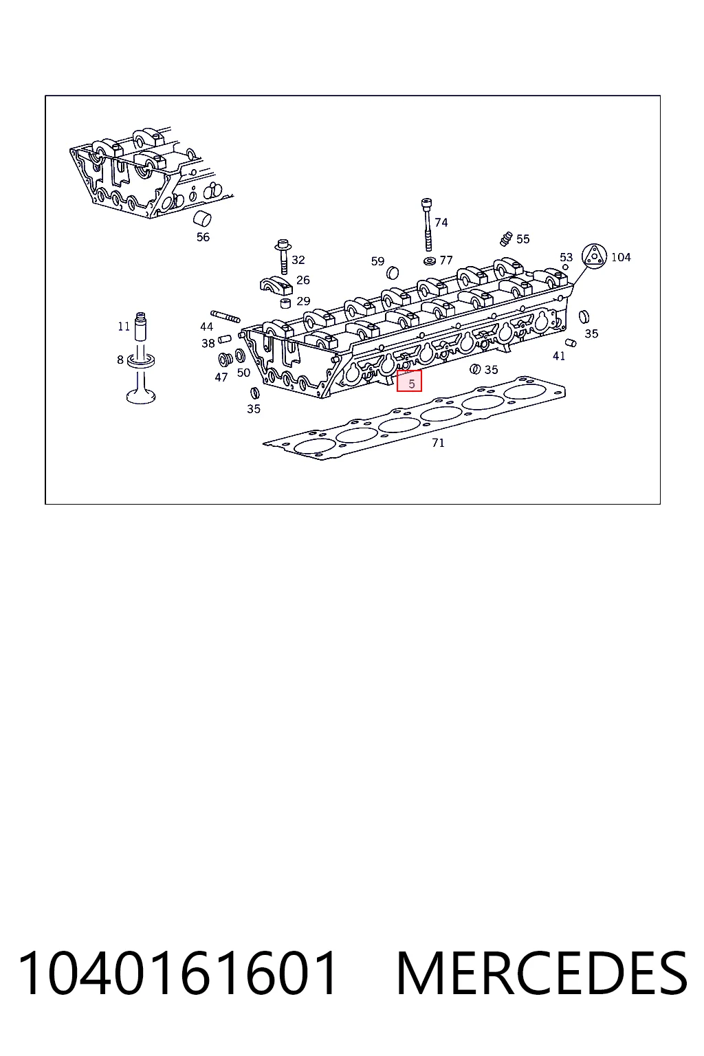 1040103020 Ssang Yong Cabeça de motor (CBC)