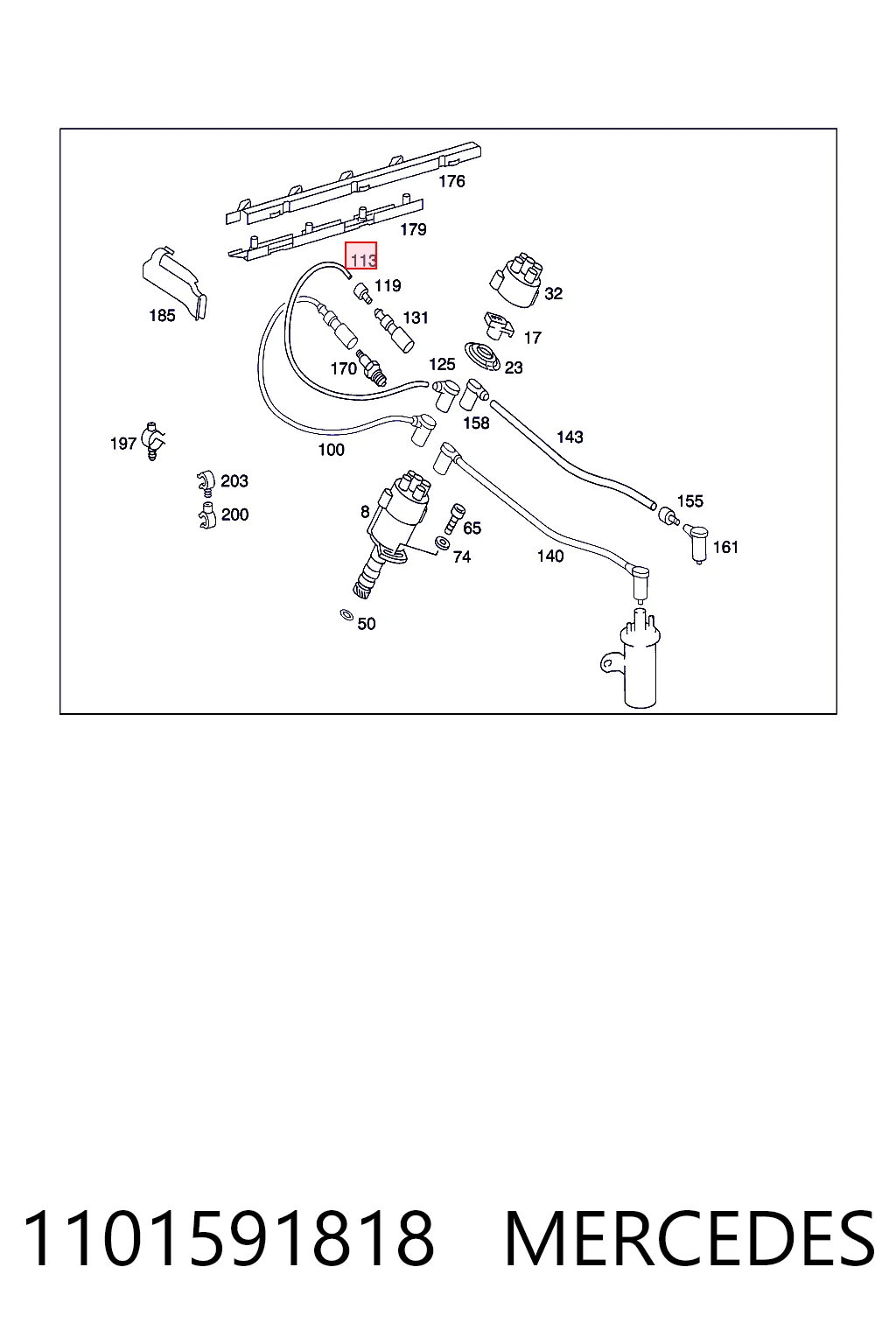1101591818 Mercedes Fios de alta voltagem, kit