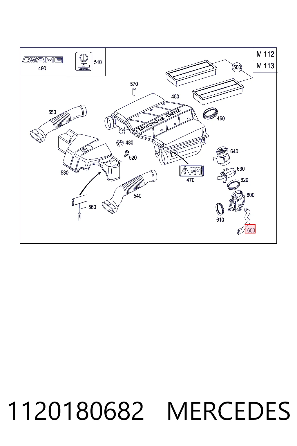 1120180682 Mercedes Cano derivado de ventilação de cárter (de separador de óleo)