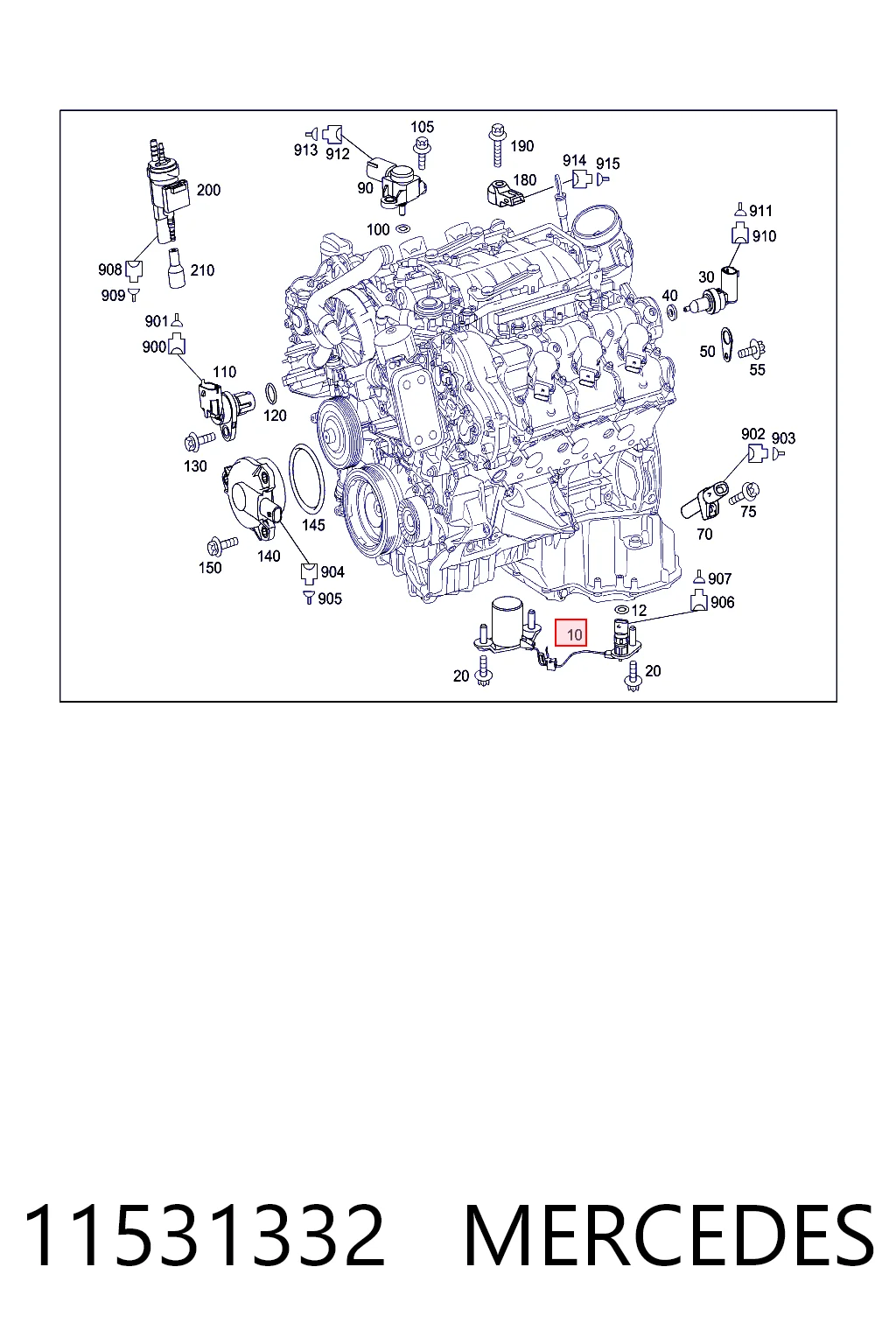 11531332 Mercedes Sensor do nível de óleo de motor
